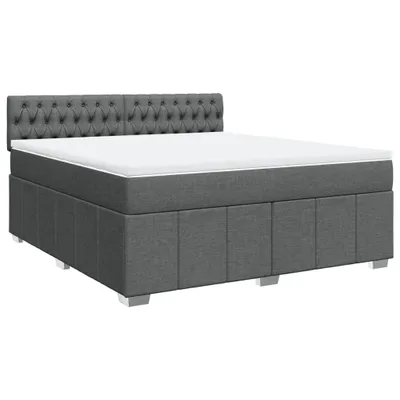 Produktbild von vidaXL Boxspringbett mit Matratze Dunkelgrau 180x200 cm Stoff