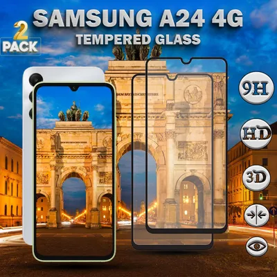 Produktbild von 2-Pack Samsung Galaxy A24 4G Displayschutzfolie - Gehärtetes Glas 9H - Super Qualität 3D
