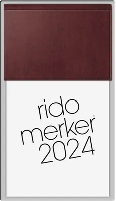 Produktbild von rido/idé 7035003274 Tageskalender Tischkalender 2024 Modell Merker 1 Seite = 1 Tag Blattgröße 10,8 x 20,1 cm Miradur-Einband dunkelrot