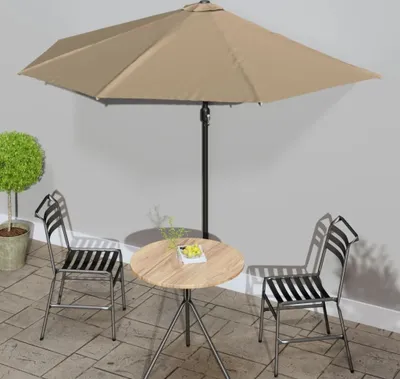Produktbild von HOMMIE© Perfekt & UV-beständig ,Balkon-Sonnenschirm mit Alu-Mast Taupe 300×150 cm Halbrund