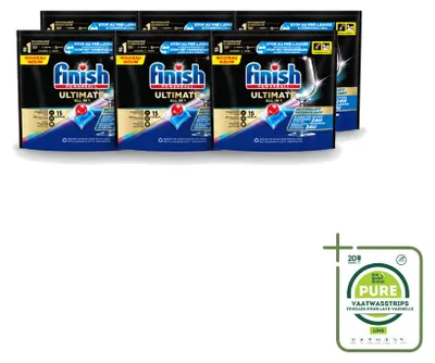 Produktbild von 6 x Finish Powerball Ultimate All in 1 Geschirrspültabs - 15 Tabs - Großpackung - 6 Stücke