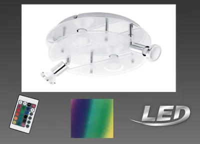 Immagine prodotto di EGLO plafoniera 4 luci GU10-LED CROMO/CABO SATINATO con cambio colore 75381