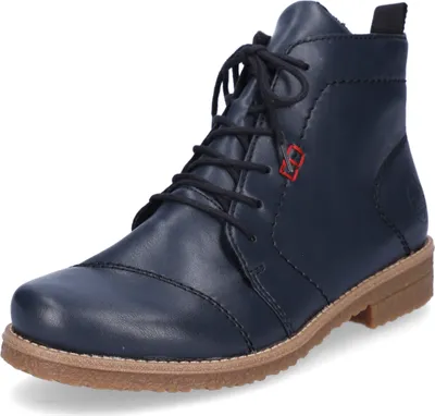 A single blue boot is shown against a white background.