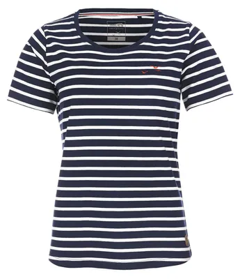 Produktbild von modAS Damen T-Shirt im bretonischen Streifen-Design - Gestreiftes Kurzarm-Shirt aus Baumwolle in Blau-Weiß Größe 38