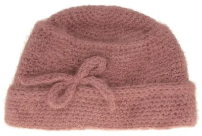 Produktbild von Angiolo Frasconi weiche Mütze mit Umschlag und Schleife, rosa, Gr. Einheitsgröße
