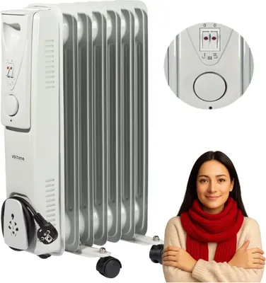 Produktbild von 1500-Watt-Elektroheizkörper, 7 Rippen, Rippenthermostat, Ölbeheizt