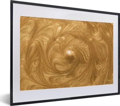 Produktbild von MuchoWow® MuchoWow® Gerahmtes Poster Kreis - Golden - Farbe 40x30 cm - Poster mit zchwarzem Bilderrahmen - Bilderrahmen - Poster im Rahmen