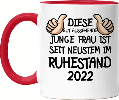 Produktbild von Rentnerin 2022 Tasse Rot Rente Lustig Spruch Ruhestand Rentner Pension