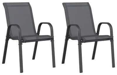 Image de Chaises de jardin empilables avec structure en acier - Lot de 2