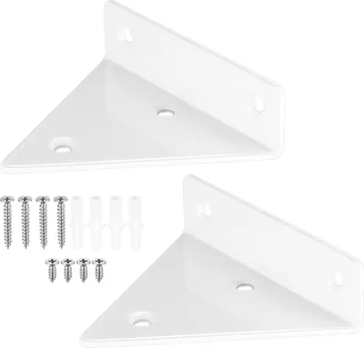 Produktbild von Zwevende Plankhouders - Unsichtbare Wandbeugeln - 2 Stück - Weiß - Metall