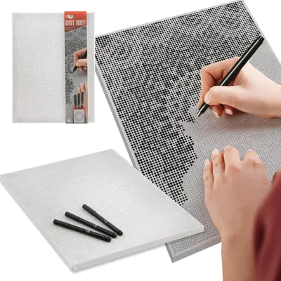 Produktbild von Joya Kreatives Dot Painting Mandala 40x30 cm – Punktmalerei für Erwachsene inklusive 3 Fineliner und Anleitung