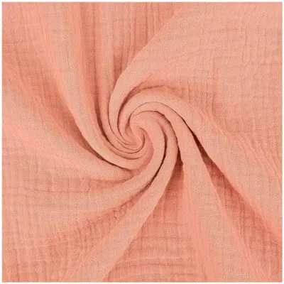 Musselin Stoff extra breit 280 cm in Puderrosa – Double Gauze Baumwollstoff Meterware für Bettwäsche und Gardinen.