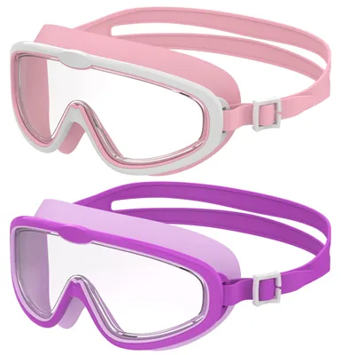 Produktbild von Seaflar 2 Pcs Kinder Schwimmbrille von 3-14 mit Großrahmen, Anti-Beschlag