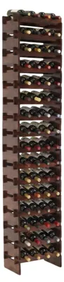 Produktbild von Weinregal NAVARRA aus Holz | HxBxT 219x46x28cm | 64 Flaschen auf 16 Ebenen | schmal | Flaschenregal | freistehend |Massives Kiefernholz | Braun geölt