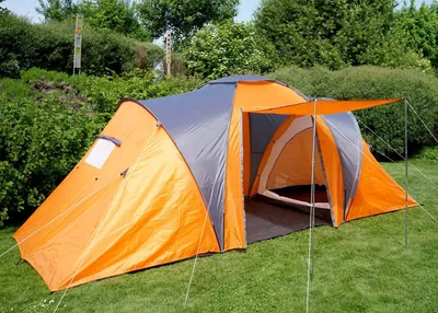 Obrázek produktu pro Kempinkový stan Loksa, 4 osoby kopulový stan igloo stan festivalový stan, 4 osoby  oranžová