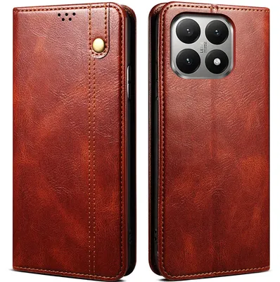 Produktbild von Hülle für Xiaomi 15T, Leder Flip Brieftasche Schutzhülle mit Standfunktion Rot