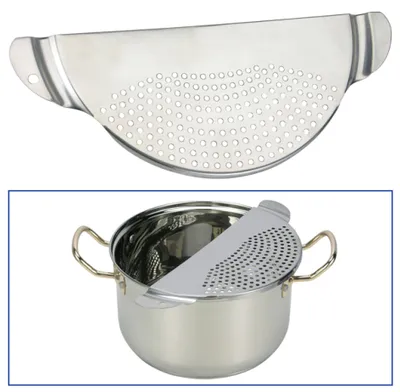 Produktbild von Abgiesshilfe Giesshilfe aus Edelstahl 33x13cm für Töpfe bis 24cm 23045