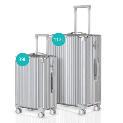 Immagine prodotto di Voyagoux® - Set di valigie da viaggio - Valigia - 2 pezzi - S/L - Argento