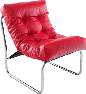 Designerski fotel Kokoon® (bez możliwości sztaplowania) BOUDOIR 60x73x76 cm, imitacja skóry , czerwony, 11 kg, AC00690RE