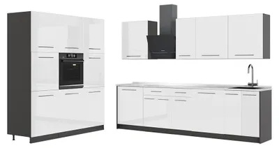 Immagine prodotto di Cucina componibile Vicco Fame-Line Bianco lucido/Antracite 460 cm, PL Marmo, Model 63775