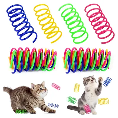 Produktbild von 40 Stück Katzenspielzeug Spirale in Bunt für Katzen und Kätzchen