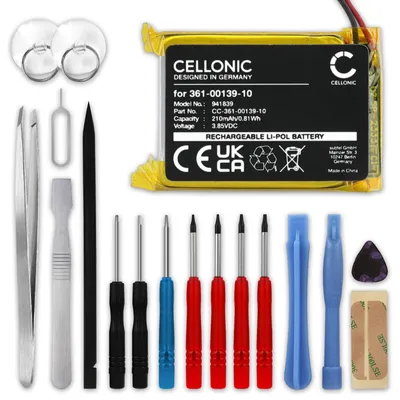 Image de CELLONIC, Batterie pour Montre Intelligente et Bracelet de Fitness compatible avec Garmin Venu 2, Fenix 7S (210mAh, 3.7V) 1x + kit d'outils Batterie de Remplacement 361-00139-10