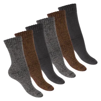 Produktbild von Footstar Damen Frottee Socken (6 Paar) Winter Socken mit Thermo Effekt - Grau-Orange 35-38