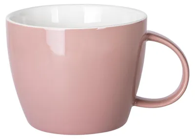 Obrázek produktu pro Velká keramická hrnek, růžová barva, objem 900 ml. Vhodná jako hrnek na polévku, kávu, čaj nebo jako miska na zmrzlinu