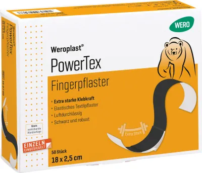 Produktbild von Weroplast PowerTex Fingerpflaster 18 x 2,5 cm, 50 Stk/Pkg