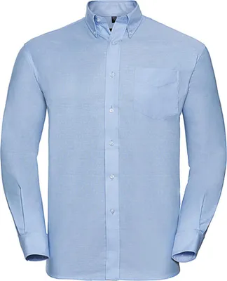 Produktbild von Russel Europe Oxford Herren Langarm Hemd, Größe:M, Farbe:Oxford Blue