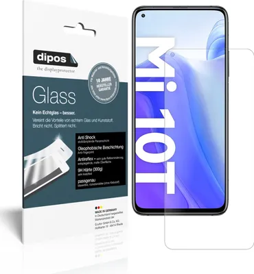 Obrázek produktu pro 2x ochranná fólie pro Xiaomi Mi 10T Pro matná - Anti-Shock 9H fólie dipos Glass plastové sklo