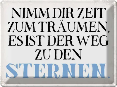 Produktbild von vianmo Blechschild 30x40 cm nimm dir Zeit zum träumen Spruch Zitat