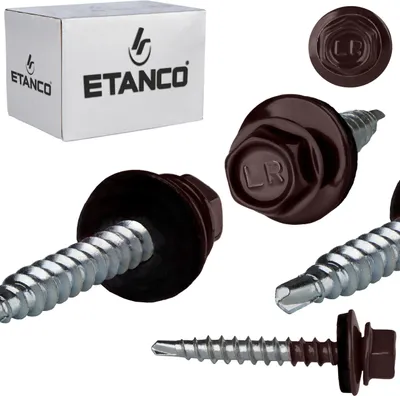 Produktbild von ETANCO Selbstbohrschrauben Trapezblechschrauben RAL 8017 4,8 x 35 mm 250 Stk.