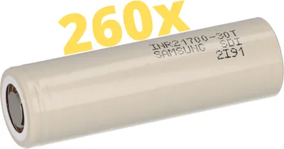Immagine prodotto di 260x Batteria agli ioni di litio Samsung INR21700-30T 3,6V 3000mAh 35A