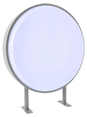 Immagine prodotto di Insegna luminosa a LED - Insegna pubblicitaria rotonda bifacciale - Acrilico - Per ristoranti, snack bar, negozi, aziende - Stile moderno - Bianco