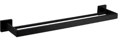 Obrázok produktu pre Držiak na uteráky, 2-dielny, 60 cm, nerezová oceľ, čierny