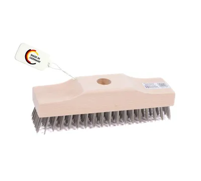 Produktbild von Spezieller Stahldrahtschrubber 22cm Breit mit Stielloch Schrubber harte Drahtborsten Drahtschrubber Metallschrubber Eisenschrubber ohne Stiel