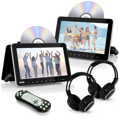 Produktbild von Pyle DVD Player Auto - 2 Kopfstützen Monitore 10,5" (27 cm) für Rücksitz - HDMI