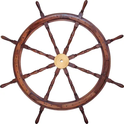 Produktbild von Schiffssteuerrad Schiffsrad Steuerrad Schiff Schiffe Boot 125cm Holz Messing