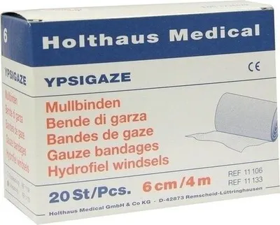 Produktbild von Holthaus Medical YPSIGAZE Mullbinden 6 cm x 4 m, 20 St. Binde