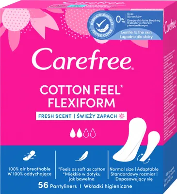 Produktbild von Carefree Flexiform Slipeinlagen aus Baumwolle, 56 Stück