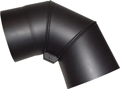 Zdjęcie produktu dla kolanko dymowe obrotowe 150mm/90d.t.1,5mm CZARNE