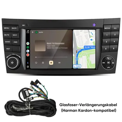 Obrázok produktu pre Autorádio pre Mercedes-Benz W211, CLS, CLK, G, W219, W463, W209, CLS 350, CLS 500, CLS 55 – bezdrôtové pripojenie CARPLAY, 7-palcový displej, Android Auto, GPS navigácia, 2 GB + 32 GB ROM