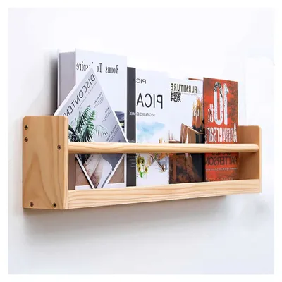 Produktbild von Wandregal aus Holz für Zeitschriften, Broschüren und Prospekte, 80 cm