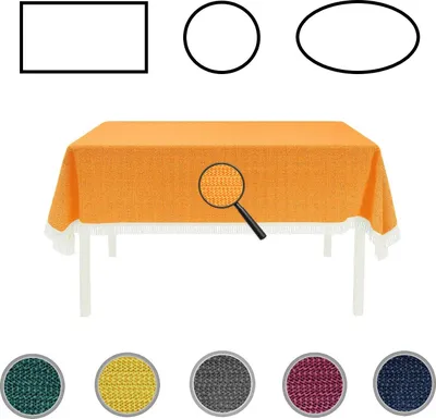 Produktbild von Gartentischdecke mit Fransen Tischdecke rund oval eckig Classic 110x140 cm eckig orange