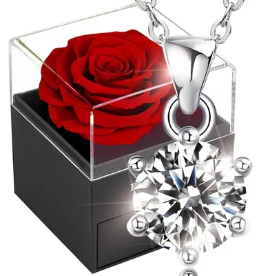 Produktbild von Konservierte Rose Rote Ewige Echte Rose Geschenkbox Romantisch für Frauen