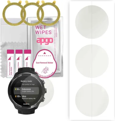 Produktbild von apgo 3 Stück Schutzfolie, Matt, kompatibel mit Suunto 9 Baro Smartwatch, Hydrogel Displayschutzfolie mit Positionierhilfe, Displayfolie, robust und kratzfest