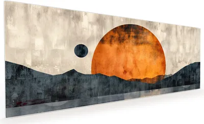 Produktbild von Küchenrückwand Spritzschutz Glas mit Motiv Sonnenuntergang Kunst 40 x 40 cm