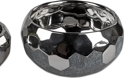 Produktbild von Dekoschale Gefäß ANTHRAZIT rund D. 20cm grau silber Keramik Formano