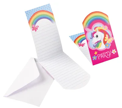 Obrázok produktu pre 8 Einladungskarten Einhorn